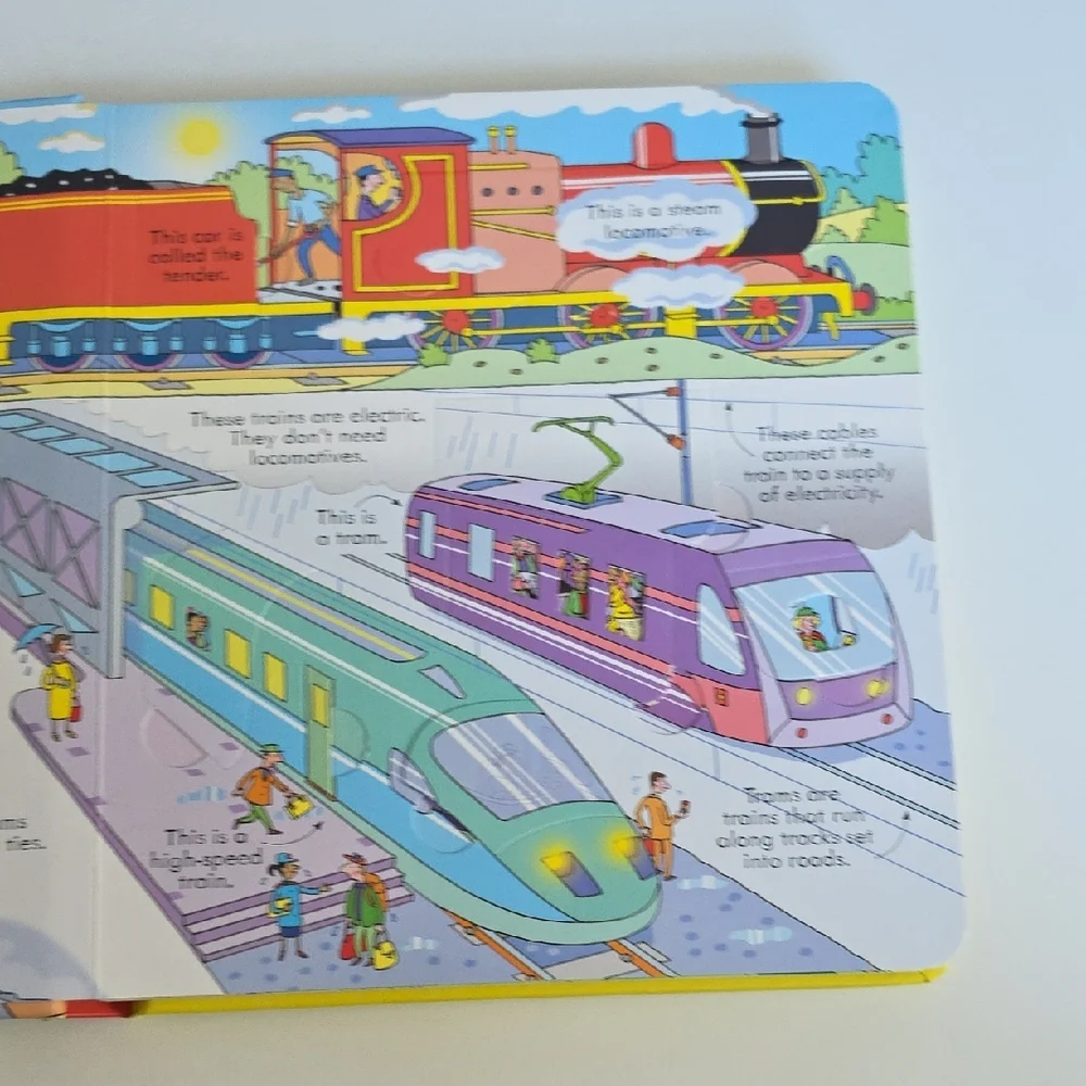 Look Inside Trains Book - Over 50 Flaps To Lift - Hardcover